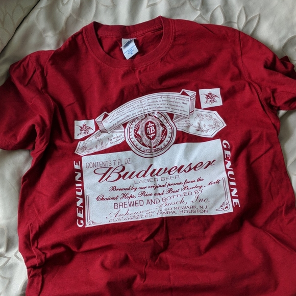 red budweiser shirt